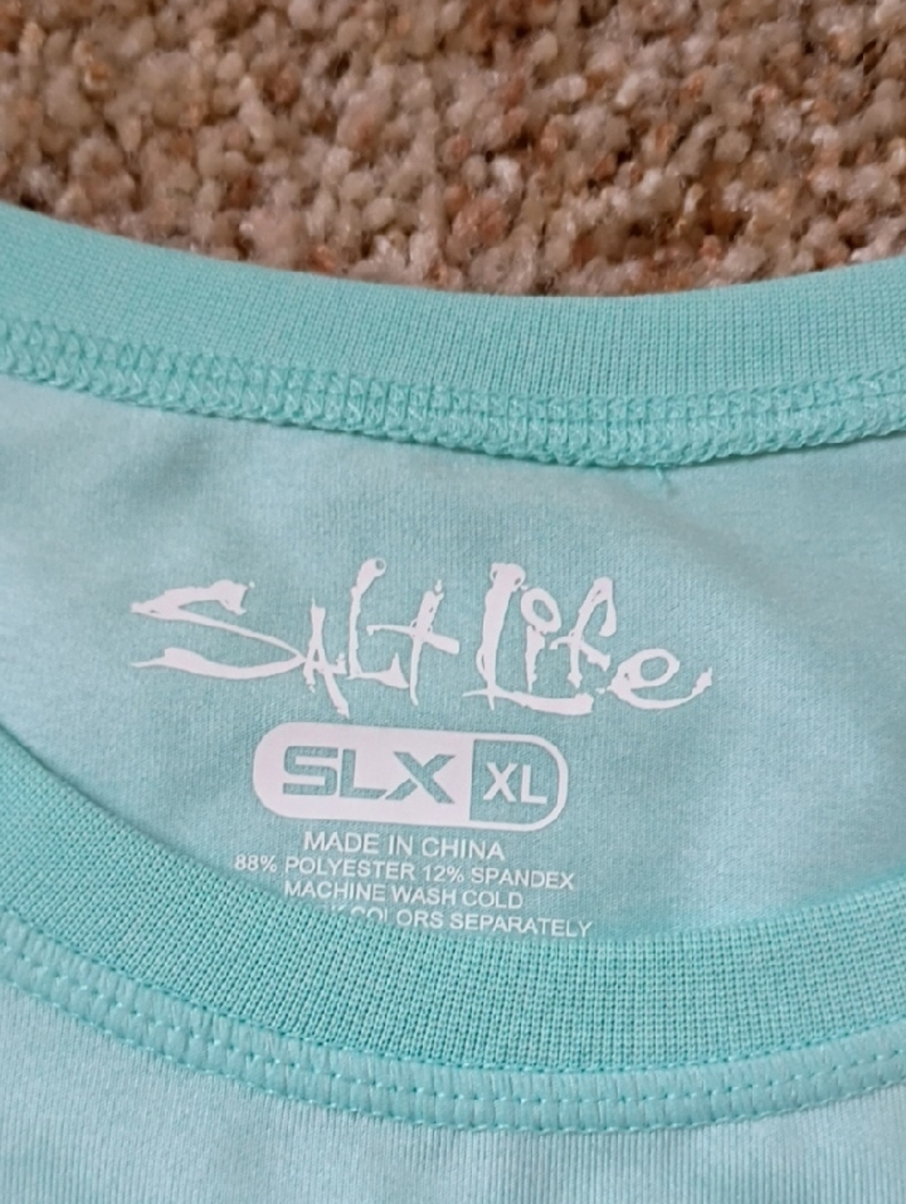 Salt Life Long Sleeve Tee in Mint with Navy Logo - Picture 2 of 10